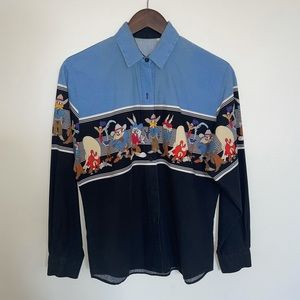 Vintage Looney Toons 1993 Cowboy Button Down